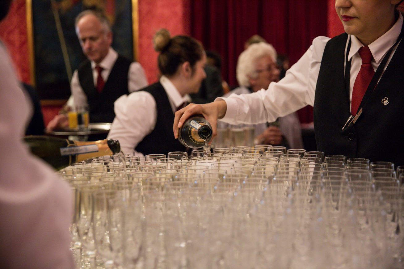 Drinks being prepared at the House of Lords UWL Alumni Event